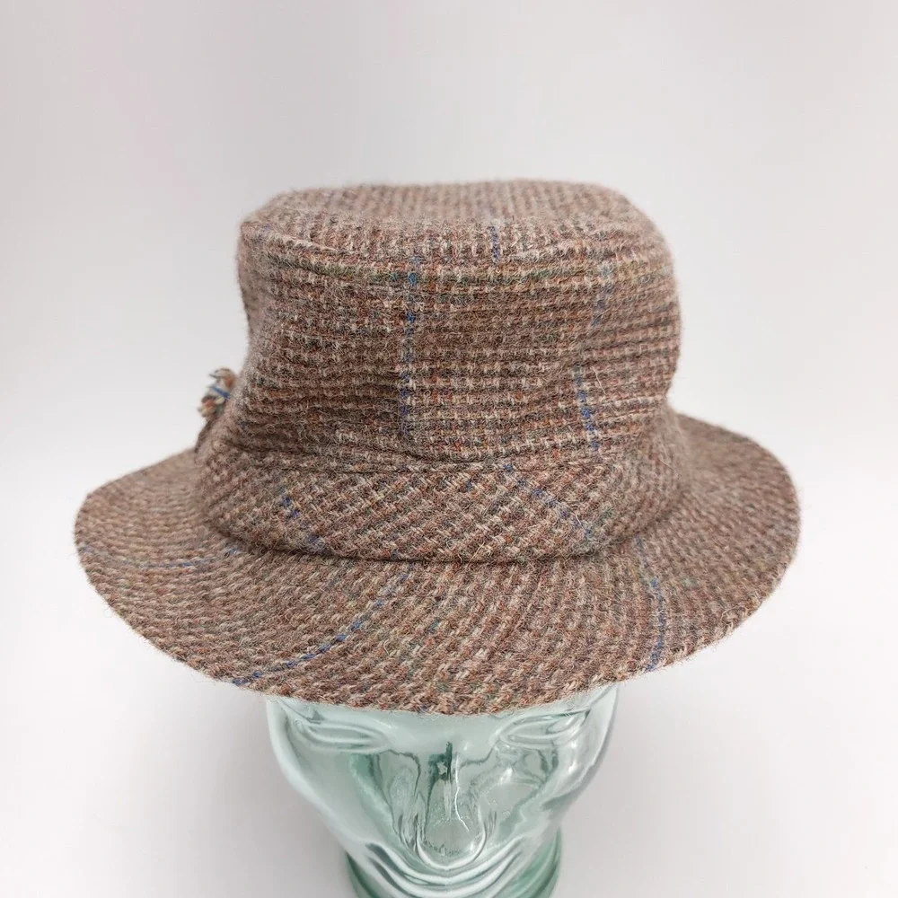 Vintage David Hanna & Sons Ltd Tweed Walking Hat Ireland Wool Size 7 For LL Bean